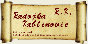Radojka Kablinović vizit kartica